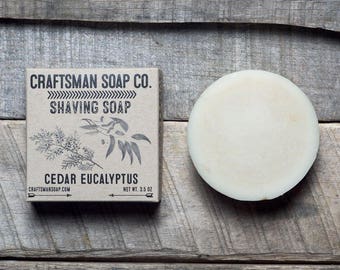 Scheerzeep, Ceder eucalyptus // Handgemaakte Vegan Soap // Warm Forest & Eucalyptus Geur //