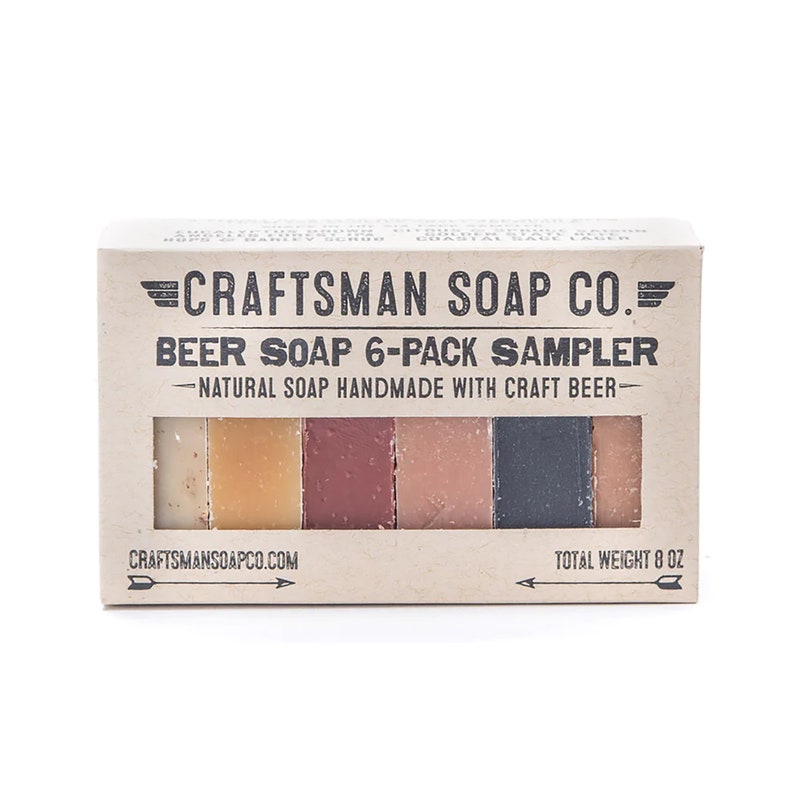 Beer Soap 6-Pack Sample Set // Natural, Handmade, and Vegan // Scented with Essential Oils & Extracts // Gifts for Men image 2