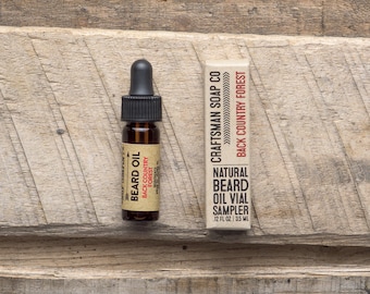 Beard Oil, Back Country Forest. Dram Vial (Sample). 100% All-Natural Handmade.