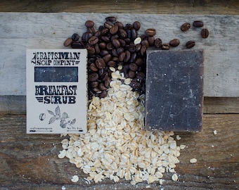 Breakfast Scrub. Coffee & Oatmeal Bar Soap. 100% All-Natural Handmade.