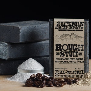 Rough Stuff Natural Bar Soap // Handmade, Vegan, and Palm-Free // Unscented Exfoliating Soap Scrub