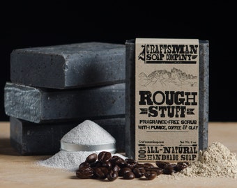 Rough Stuff Natural Bar Soap // Handmade, Vegan, and Palm-Free // Unscented Exfoliating Soap Scrub