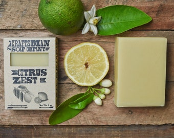 Citrus Zest. Lemon, Grapefruit, Lemongrass & May Chang Bar Soap. 100% All-Natural Handmade.