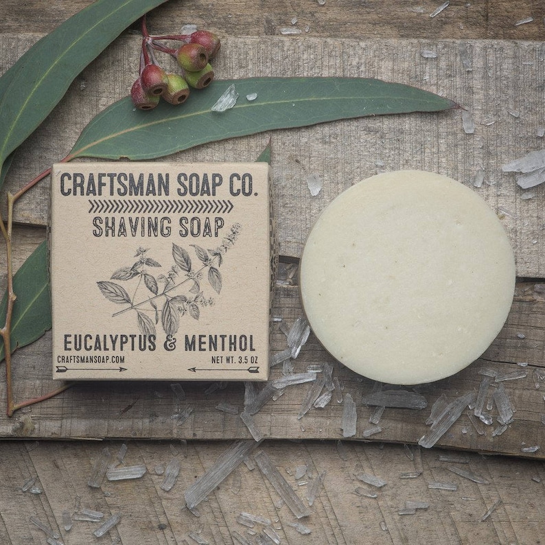 Shaving Soap Eucalyptus & Menthol //handcrafted Vegan Soap // Etsy