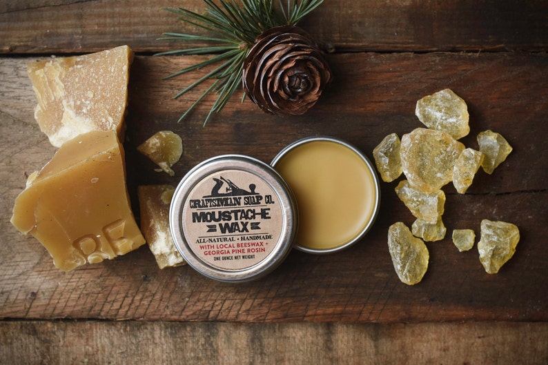 Natural Mustache Wax with Local Beeswax and Pine Rosin Etsy