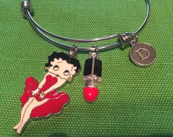 Black Crystal Charm Carrier Bracelet 