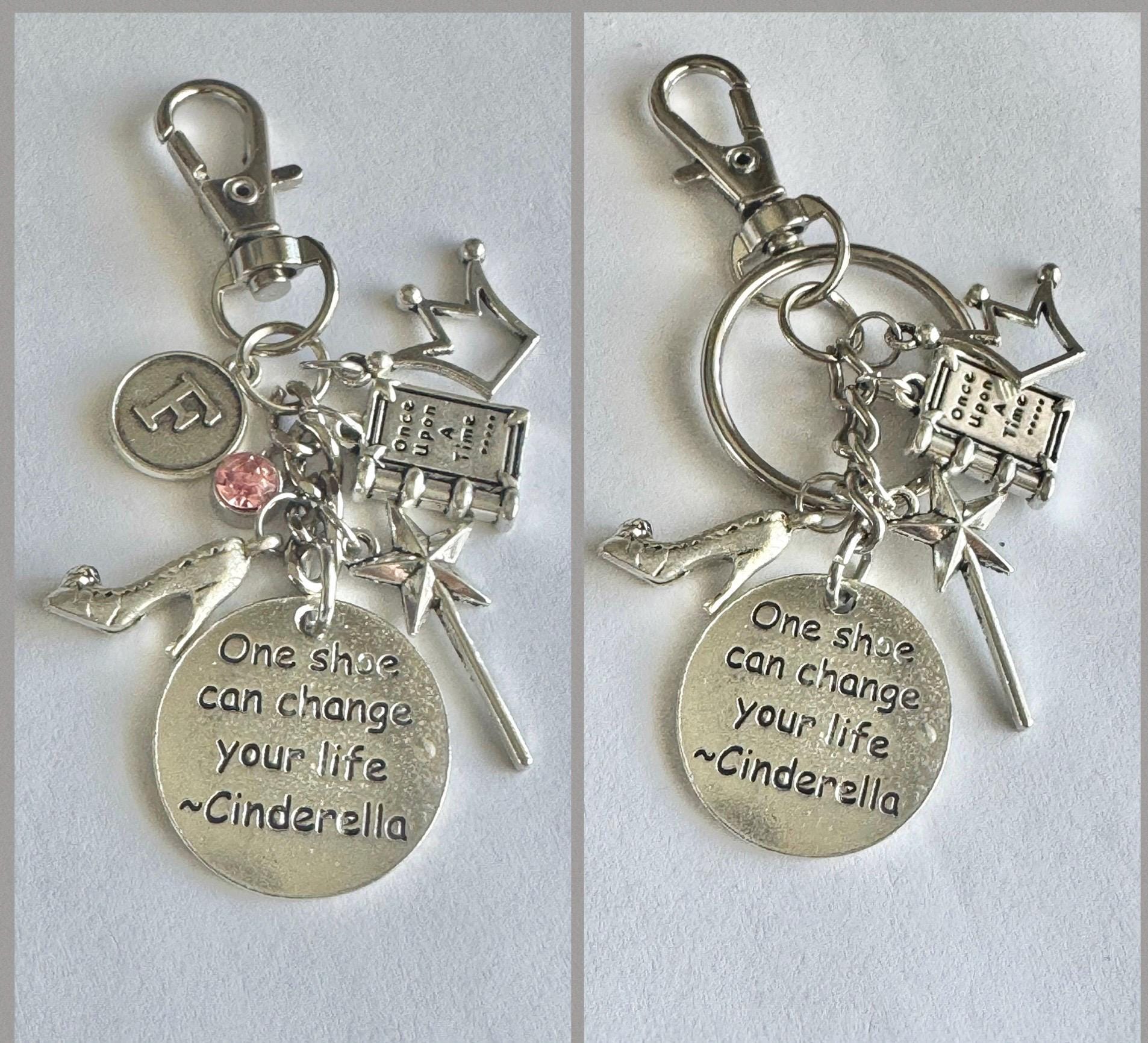 Amazon.com: Frog Prince Keychain and Princess Shoe Keychain  Princess Silver Embroidered Shoe Keychain main image 1