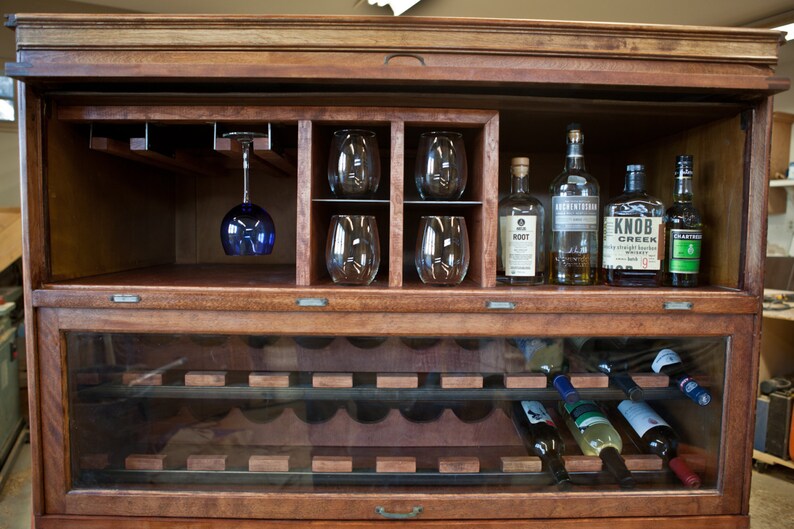 Barrister Bookcase Wine Etsy