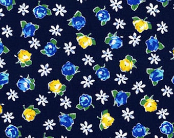 Michael Miller Fabrics - Retro Rose Indigo - SG5680-INDI-D