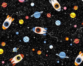 Michael Miller Fabrics - Fly By - DC9306-BLAC-D