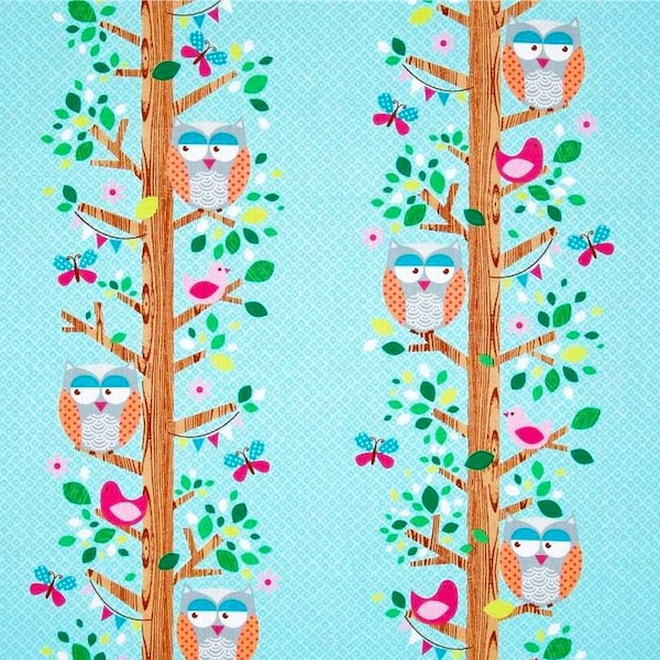 Michael Miller Fabrics - Owlery Aqua - CX6355-AQUA-D