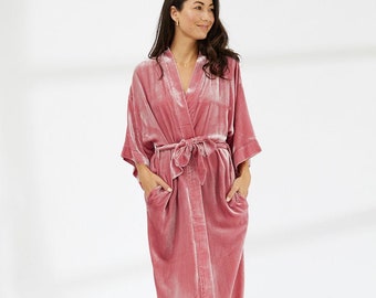 Musk Silk Velvet Kimono Robe