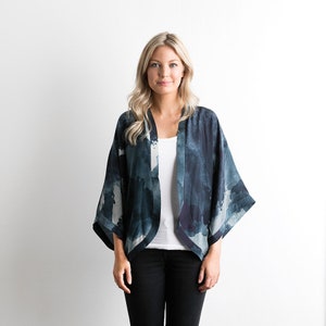 Midnight Ink Silk Kimono