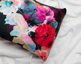 Dark Poppy Silk Pillowcase