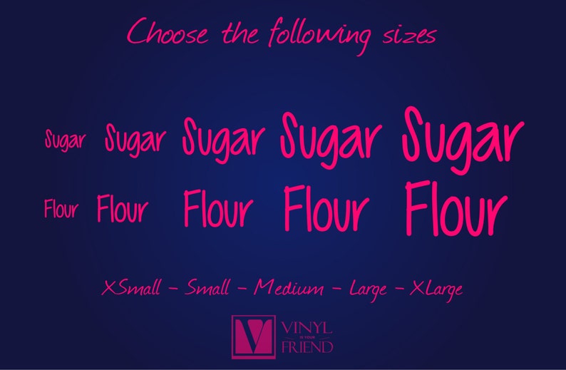 Flour and Sugar container vinyl decal label stickers 1 each Etsy
