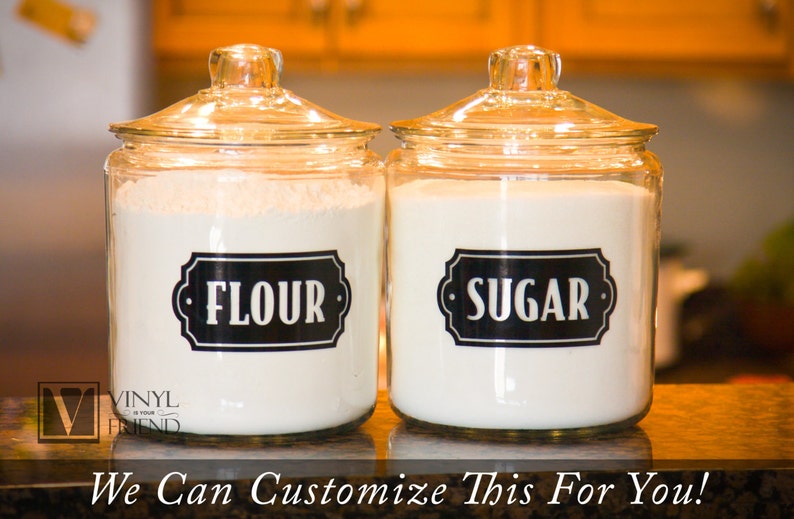 Flour and Sugar 1 each vinyl decal stickers for kitchen Etsy