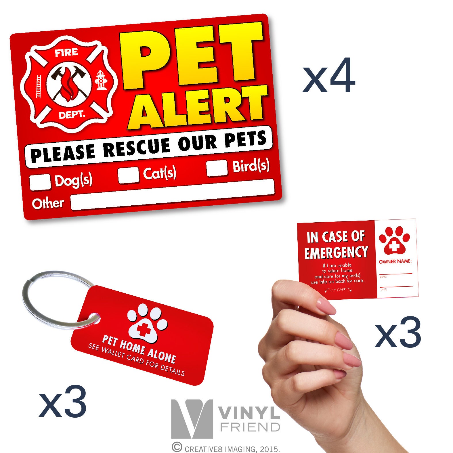 Pet Alert Stickers FIRE safety alert and RESCUE 6 10 12 | Etsy