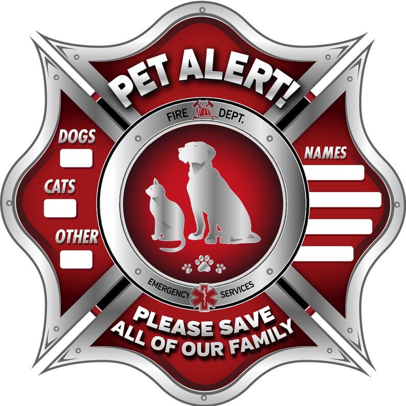 Pet Alert Static Cling FIRE safety alert and RESCUE 6 10 Etsy