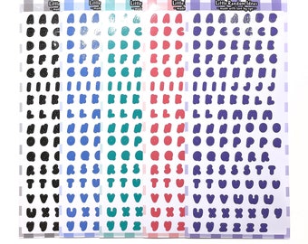 Paquete de hojas de pegatinas con el alfabeto escrito a mano – Para álbumes de recortes y diarios (Juego de 5)