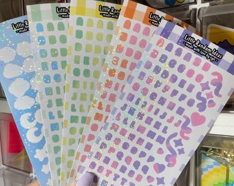 Paquete de hojas de pegatinas decorativas holográficas - Juego completo de 5 - Diario Scrapbooking Kpop Toploader Deco