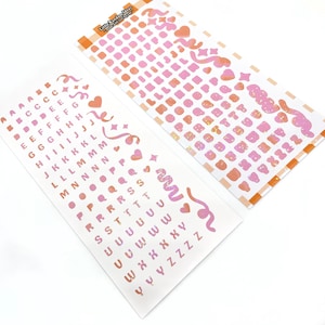 Holographic Deco Sticker Sheet - Orange - Journaling, Toploader Deco, Scrapbooking, Kpop