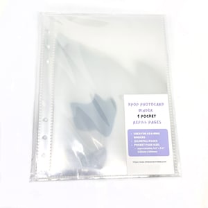 Refill Pages for A5 Binder - 1 Pocket Full Page - Pack of 10