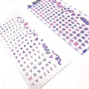 Holographic Deco Sticker Sheet - Purple - Journaling, Toploader Deco, Scrapbooking, Kpop
