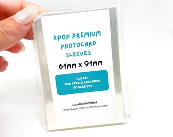 Fundas Premium para tarjetas fotográficas - 61 mm x 91 mm (etiqueta verde azulado) / Paquete de 50 fundas - Funda doble - Sin PVC - Sin ácidos - Apto para archivos