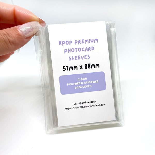 Premium Photocard Sleeves - 57mm x 88mm (Purple Label) - Pack of 50 Sleeves - PVC Free - Acid Free - Archival Safe