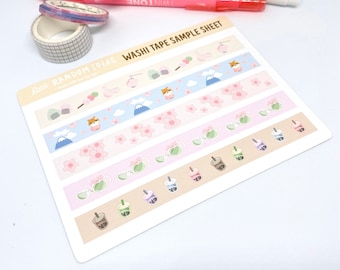 Faux Washi Tape Sample Glossy Sheet - Bullet Journal - Planner Stickers