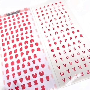 Deco Sticker Sheet - Hand Letters - Pink - Journaling, Toploader Deco, Scrapbooking, Kpop