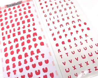 Hoja de pegatinas decorativas - Letras de mano - Rosa - Diario, Toploader Deco, Scrapbooking, Kpop