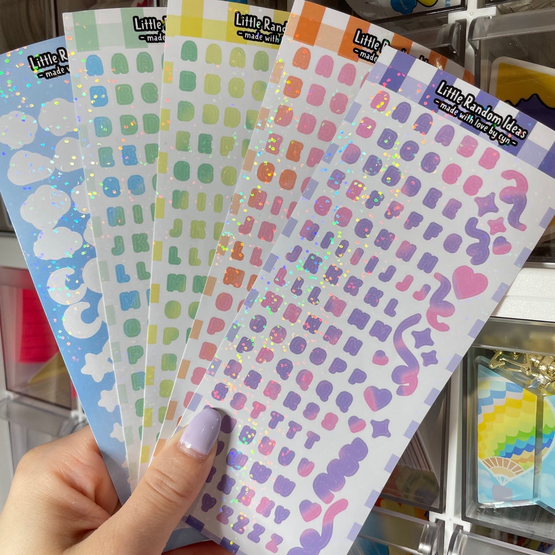 Holographic Deco Sticker Sheet Bundle - Whole Set of 5 - Journaling ...