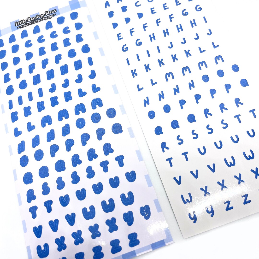Deco Sticker Sheet - Hand Letters - Blue - Journaling, Toploader Deco ...