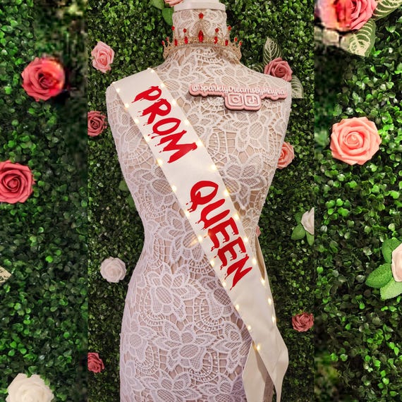 prom queen halloween dress Zombie Fancy Costume With Personalised Touches bloody dress Bloody "prom Queen" Light up