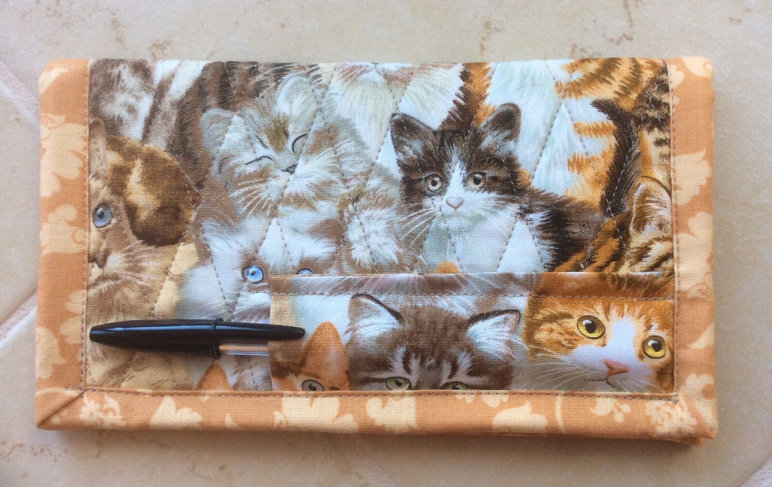 Cat Checkbook Cover Cat Checkbook Checkbook with Pen Holder Etsy