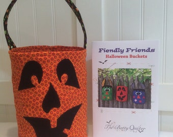 Fiendly Friends Halloween Bucket Pattern, Trick or Treat Bag Pattern, Halloween Pattern, Halloween, Quiltsy Handmade