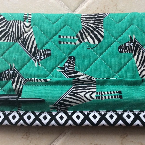 Zebra Checkbook Cover, Zebra Checkbook, Checkbook with Pen Holder, Quilted  Checkbook, Jungle, Fabric Checkbook Cover, Quiltsy Handmade