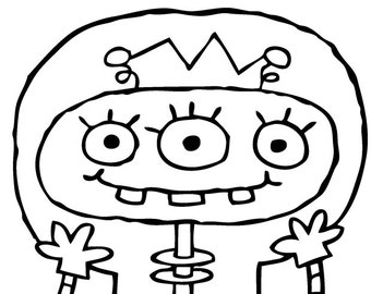 ALIENS PAK ONE / 5 Coloring Pages for Kids! Black and White Download