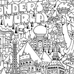 Wonders of the World COLORING PAGE