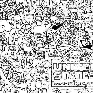 COLORIAGE Carte de repère des États-Unis