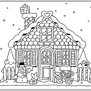 GINGERBREAD HOUSE COLORING Christmas Download