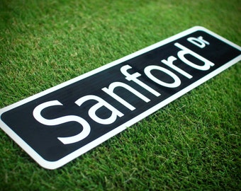 Personalized Single Sided Black Reflective Street Sign // Multiple Sizes Available