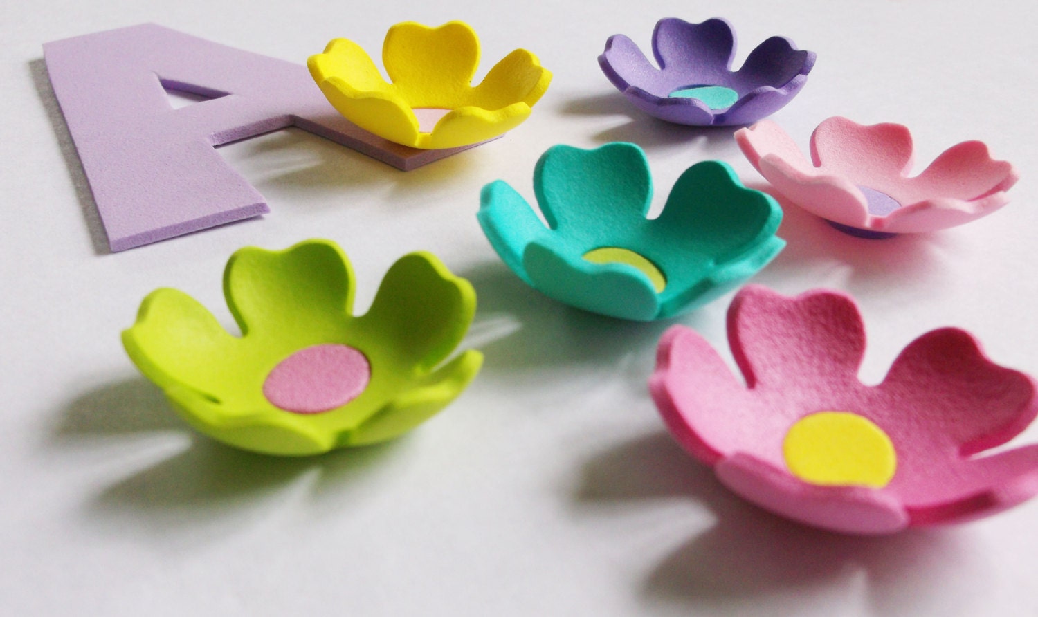 7 3d Foam Flowers Ideal for Foam Crafts, Fofuchas and More 