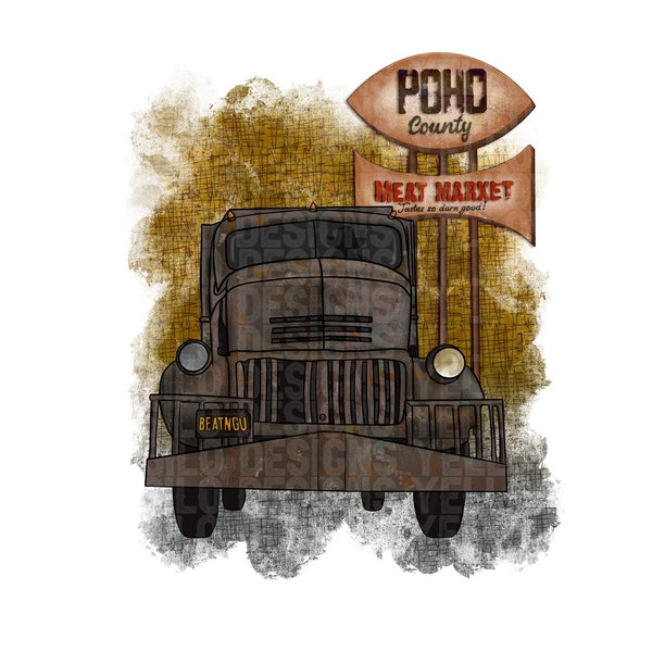 Jeepers Creepers Truck, The Creeper, BEATNGU, Hand Drawn Digital Graphic or Sublimation 300 dpi - Transparent Background - Digital- PNG