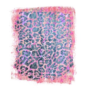 Pink and Leopard Print PNG BACKGROUND -  (Back of Dolly Graphic) - 300 dpi - Digital download