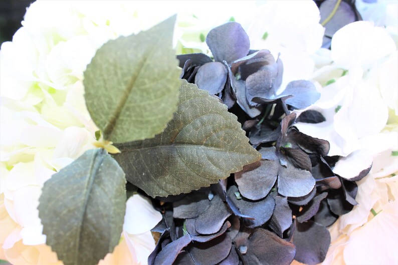 Navy Blue and White Hydrangea Arrangement in a Rectangle White - Etsy