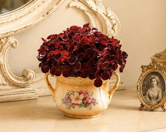 1940s Austrian Sugar Bowl with Burgundy Hydrangeas