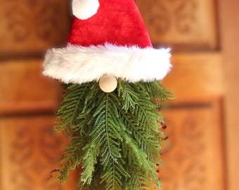 Christmas Peeking Santa Wreath Door Hanger