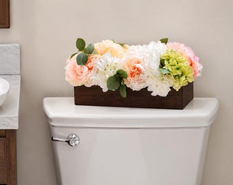 Upcycled Sewing Machine Drawer with English Garden Hydrangeas, Peonies, and Roses
